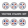 I Love Dominican Republic vector stamps set.