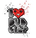 I love dub step with happy heart Royalty Free Stock Photo