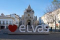 I love Elvas Praca da Republica Plaza in Alentejo, Portugal Royalty Free Stock Photo