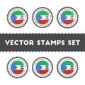I Love Equatorial Guinea vector stamps set.