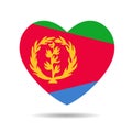 I love Eritrea. Eritrea flag vector heart vector illustration isolated on white background