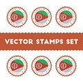 I Love Eritrea vector stamps set.