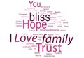 I love family high frequency word cloud Royalty Free Stock Photo