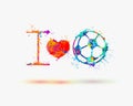 I love football (Soccer Ball) Royalty Free Stock Photo