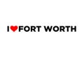 I Love Fort Worth typography with red heart. Love Fort Worth lettering Royalty Free Stock Photo