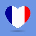 I love France,  France flag vector heart vector illustration isolated on white background Royalty Free Stock Photo