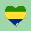 I love Gabon flag heart