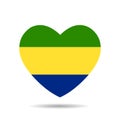 I love Gabon, Gabon flag heart vector illustration isolated on white background