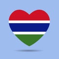 I love Gambia, Gambia flag heart vector illustration isolated on white background