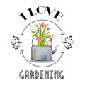 I Love Gardening Sign T-shirt and Card Design