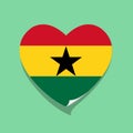 I love Ghana flag heart