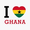 I Love Ghana with heart flag shape Vector