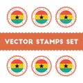 I Love Ghana vector stamps set.