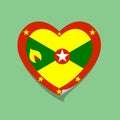 I love Grenada flag heart vector illustration