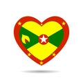 I love Grenada,Grenada flag vector heart vector illustration isolated on white background Royalty Free Stock Photo