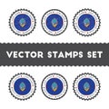 I Love Guam vector stamps set.