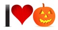 I love halloween pumpkin banner illustration