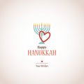 I love hanukkah, hanukkah menora with heart Royalty Free Stock Photo