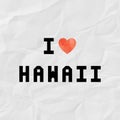 I love Hawaii with red watercolor heart