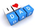 I Love Heart Dad Letter Cubes