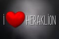 I love Heraklion - heart shape, black background
