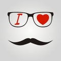 I love hipster mustache and glasses illustration.