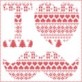 I love hipster pattern in Scandinavian Nordic winter stitching knitting christmas style with mustache, love heart christmas