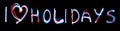 I love holidays glowing inscription with neon lights backgrorund. Royalty Free Stock Photo