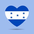 I love Honduras, Honduras flag heart vector illustration isolated on white background