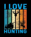 I Love Hunting Summer Typography T shirt Design Royalty Free Stock Photo