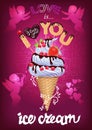 I love this ice cream poster with Cupid