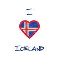 I love Iceland t-shirt design. Royalty Free Stock Photo