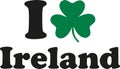 I love ireland with shamrock