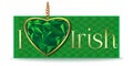 I love Irish with emerald in gold frame