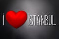 I love Istanbul - heart shape, black background