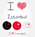 I love Istanbul illustration of heart and stickers