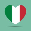 I love Italy, Italy flag heart vector illustration isolated on white background Royalty Free Stock Photo