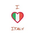I love Italy t-shirt design. Royalty Free Stock Photo