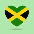 I love Jamaica, Jamaica flag heart vector illustration isolated on white background