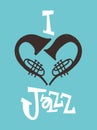 I love jazz music trumpet instrument heart poster