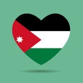 I love Jordan, Jordan flag heart vector illustration