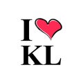 I love KL Typography vector lettering and Petronas Tower