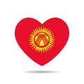 I Love Kyrgyzstan, Kyrgyzstan flag heart vector illustration isolated on white background