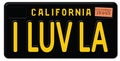 I love LA Los Angeles California License Plate retro vintage Royalty Free Stock Photo