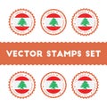 I Love Lebanese Republic vector stamps set. Royalty Free Stock Photo
