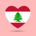 I love Lebanon , Lebanon flag heart vector illustration