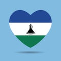 I love Lesotho, Lesotho flag heart vector illustration