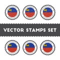 I Love Liechtenstein vector stamps set.