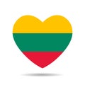 I love Lithuania, Lithuania flag heart vector illustration isolated on white background