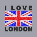 I love London City, typography, graphics Royalty Free Stock Photo